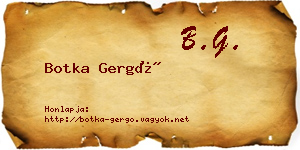 Botka Gergő névjegykártya